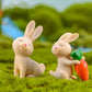 7 Pcs Rabbit Figures for Kids, Animal Toys Set Cake Toppers, Rabbit Fairy Garden Miniature Figurines Collection Playset for Christmas Birthday Gift