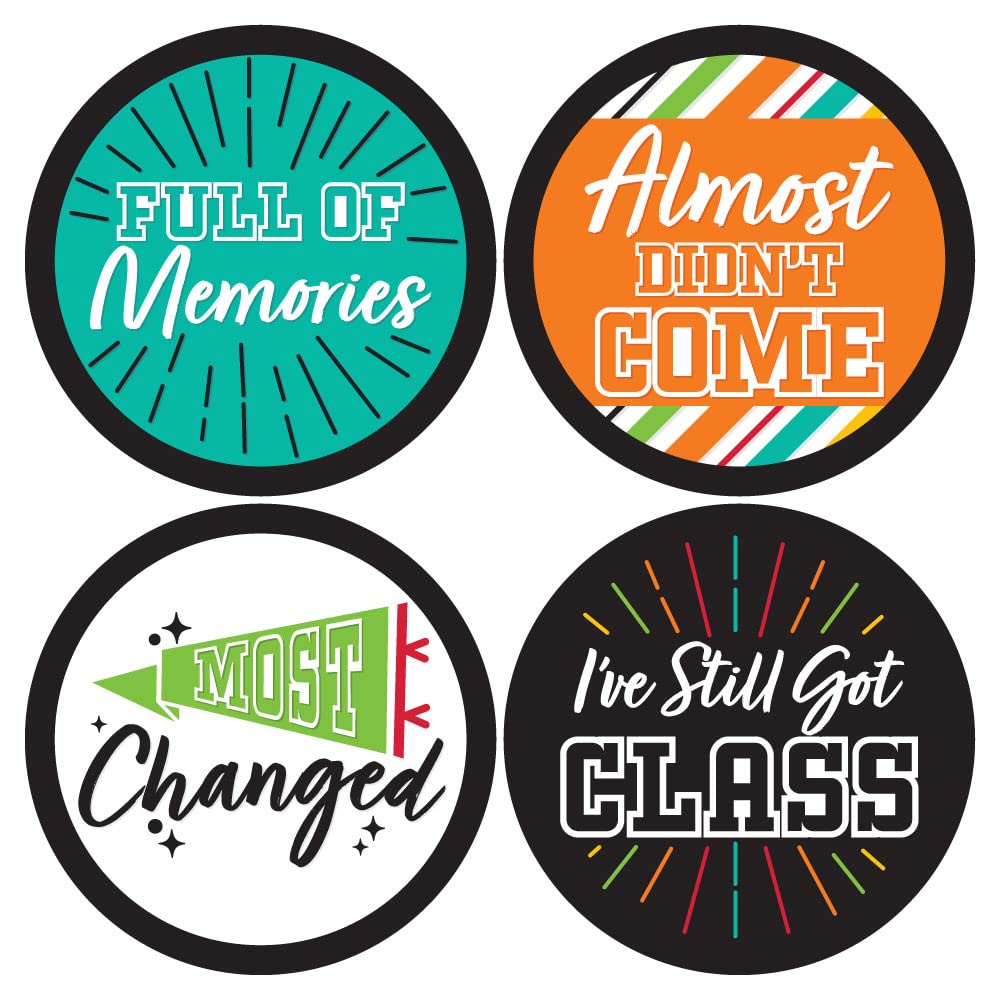 Big Dot of Happiness Still Got Class - High School Reunion Party Funny Name Tags - Party Badges Sticker Set of 12