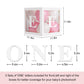 Baby Girl First Birthday Party Decorations 'ONE' Letters Individual Three White Transparent Square Boxes with 24 Balloons Decor for 1 Year Old Baby