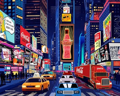 Springbok Coca-Cola City Nights 1000 Piece Jigsaw Puzzle for Adults - Poster Now Included - Unique Cut Pieces - Made in USA