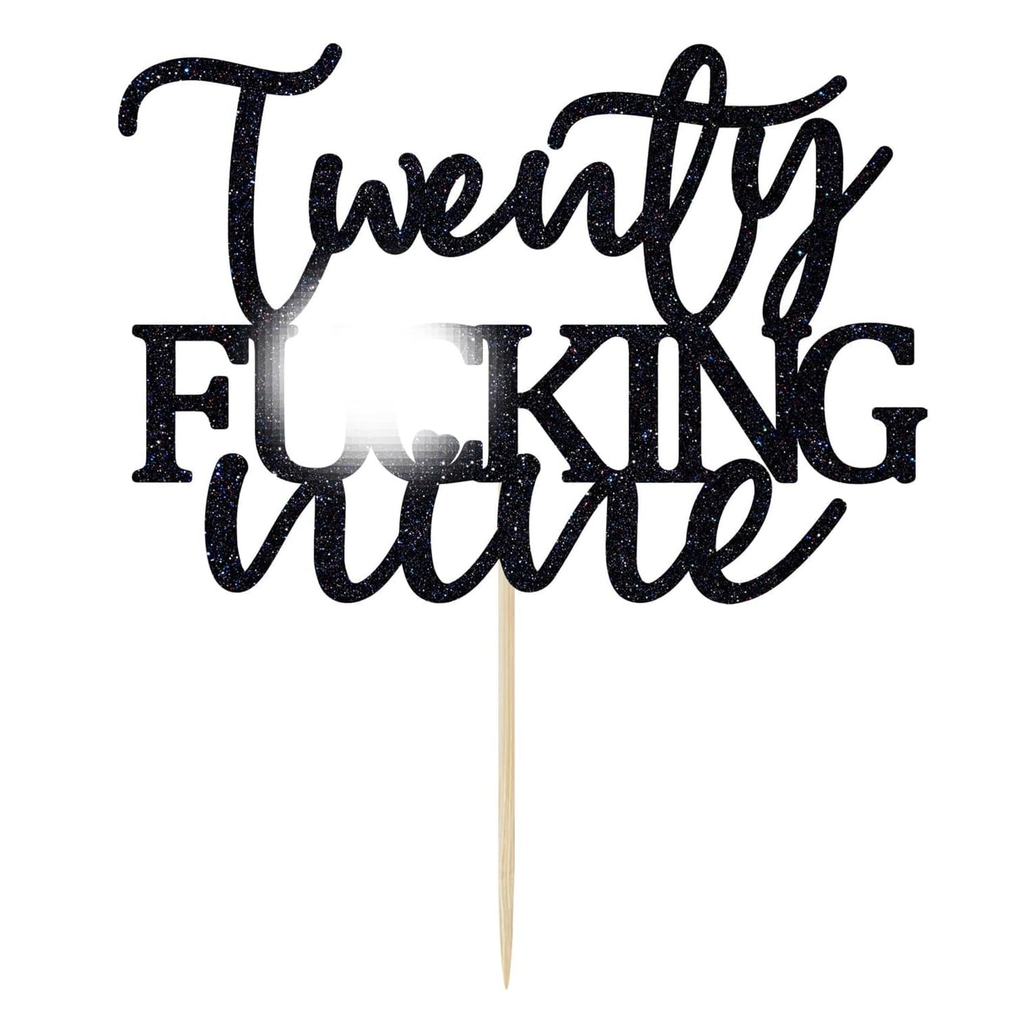 Unoggsor Twenty Fucking Nine Cake Topper - Happy 29th Birthday Cake Decor - Cheers to 29 Years Birthday Party Decorations Supplies, Black Glitter
