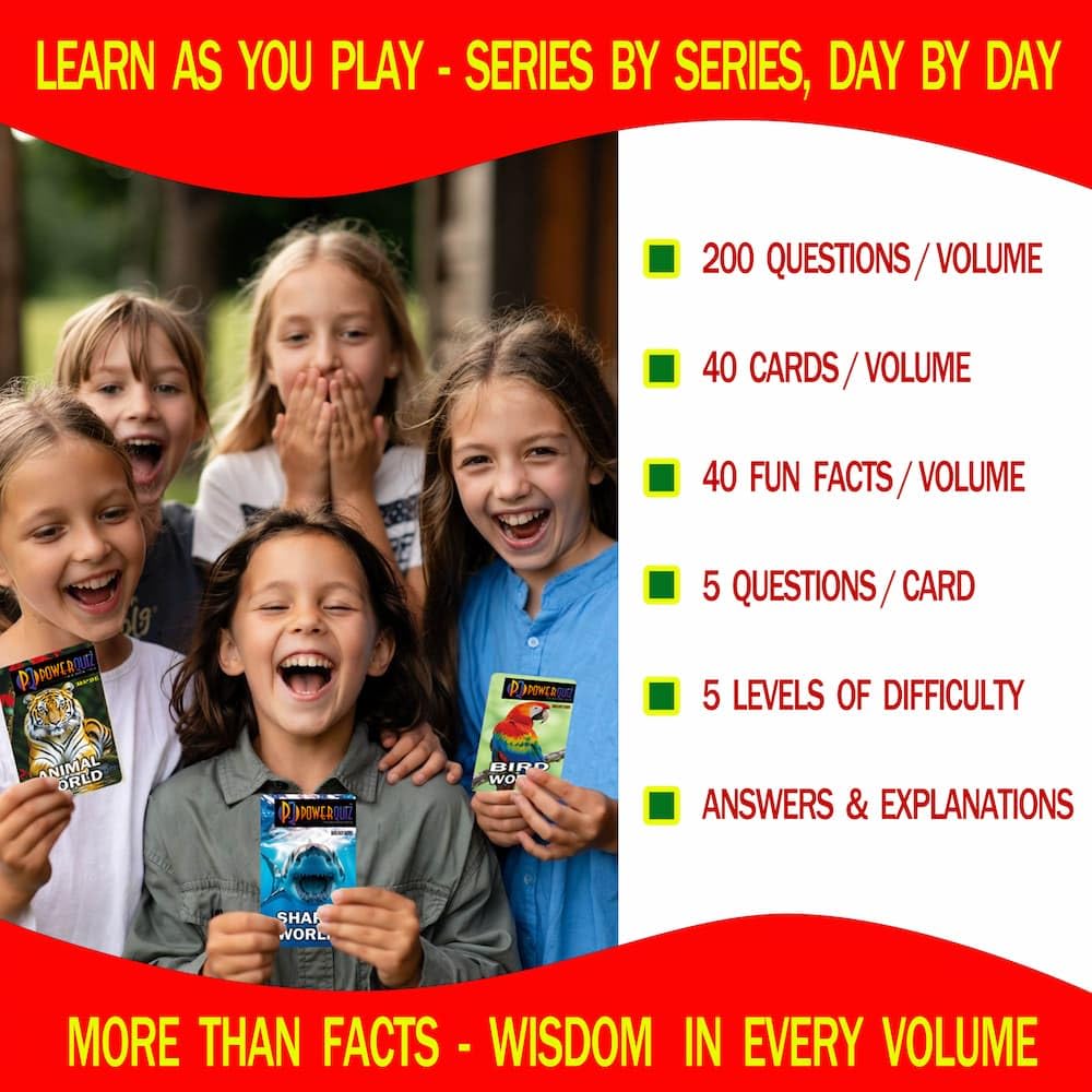 POWERQUIZ Dino World Biology Trivia Game for Kids & Adults