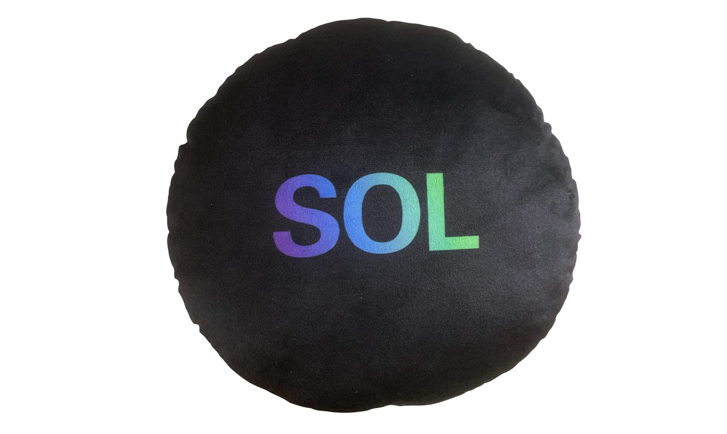 Solana Pillow - Round Stuffed Plush Crypto Pillow by BlockCraft.Shop SOL Plush Pillow