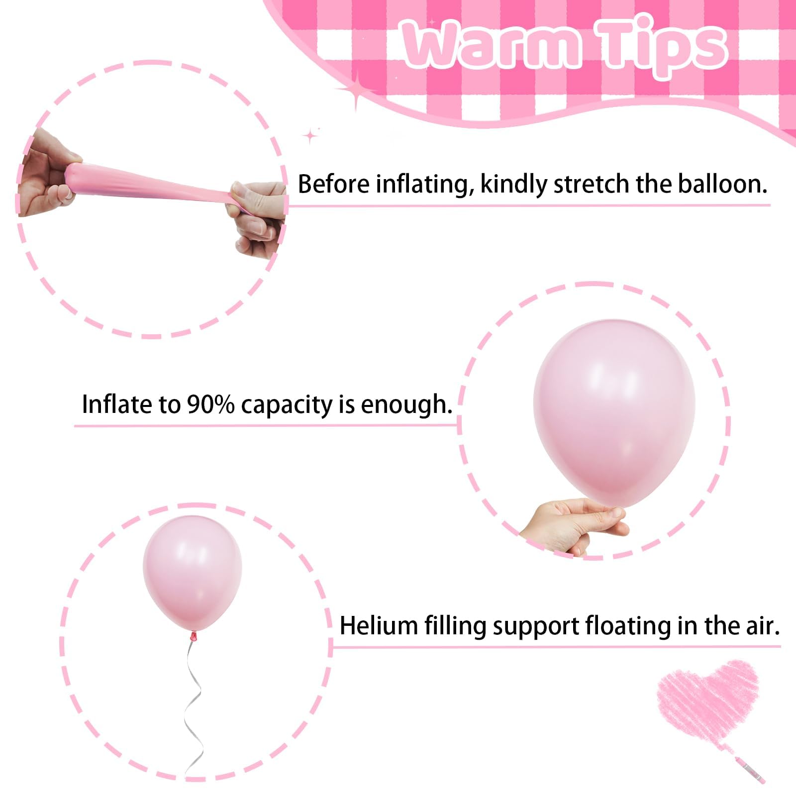 Funhot Pink Balloons Set, 60PCS Hot Pink Latex Balloons, 12Inch Pink Confetti Balloon Pastel Pink Metallic Party Balloons Helium for Girls Women Baby