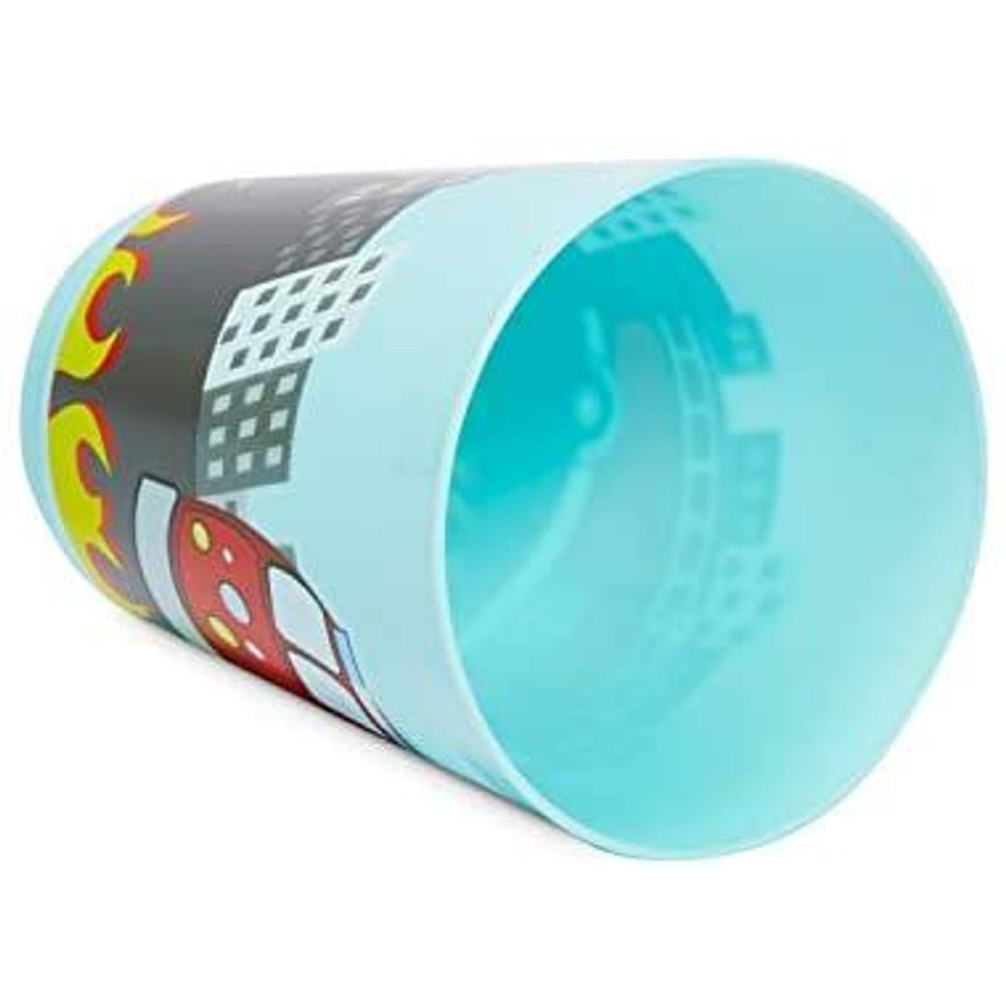 BLUE PANDA Plastic Fire Truck Cups for Kids - 16 Oz, Blue, Pack of 16 - Party Favor Cups for Fire Truck Theme, Reusable & Recyclable