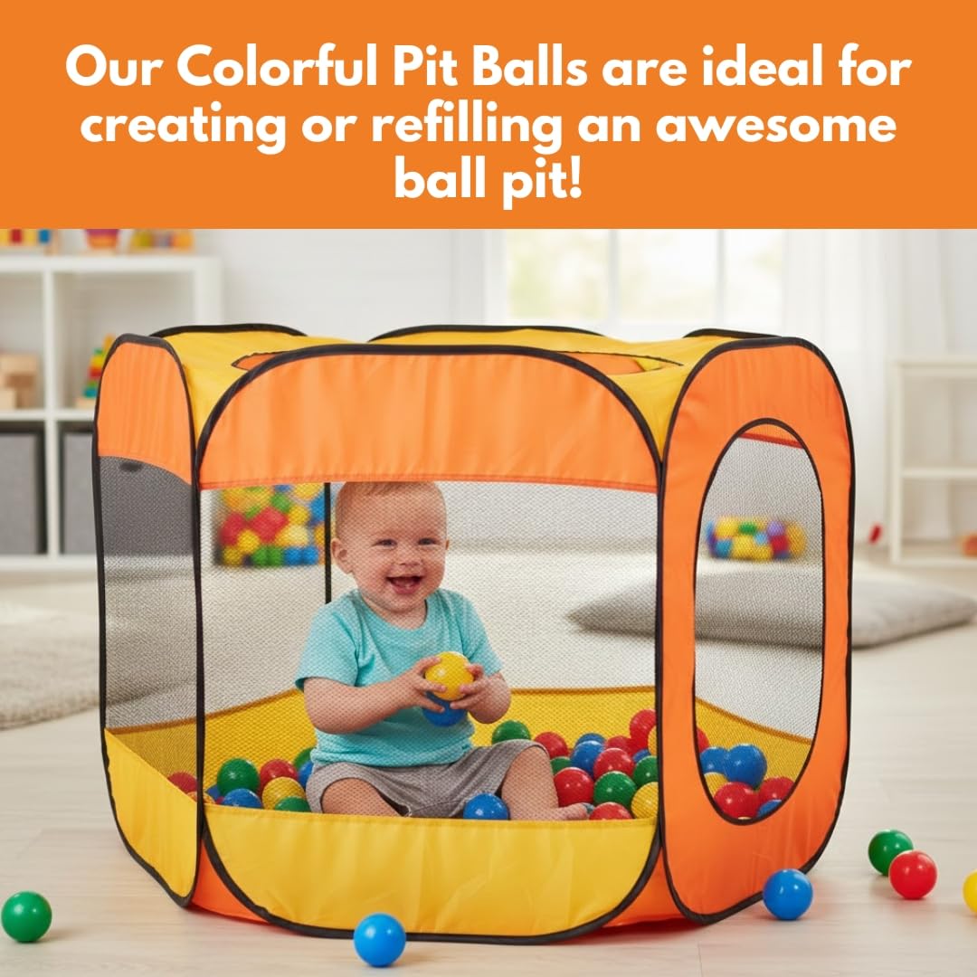Fun Express Ball Pit Balls (100 Pack) Assorted Colors