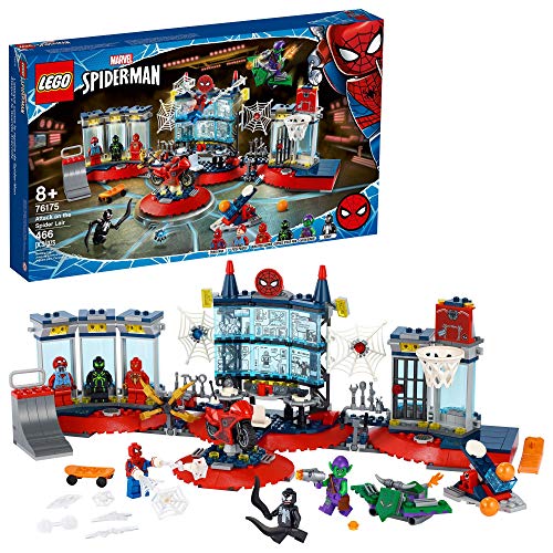 LEGO Marvel Spider-Man Attack on The Spider Lair 76175 Cool Building Toy, Featuring The Spider-Man Headquarters; Includes Spider-Man, Green Goblin