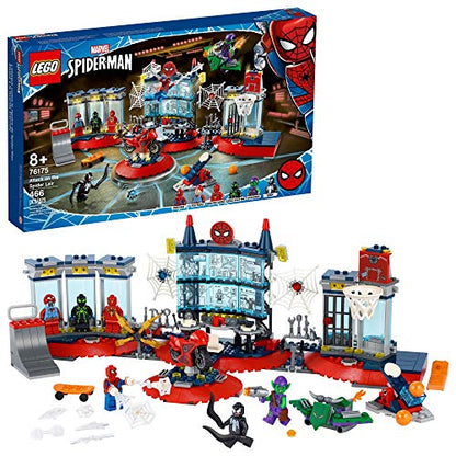 LEGO Marvel Spider-Man Attack on The Spider Lair 76175 Cool Building Toy, Featuring The Spider-Man Headquarters; Includes Spider-Man, Green Goblin