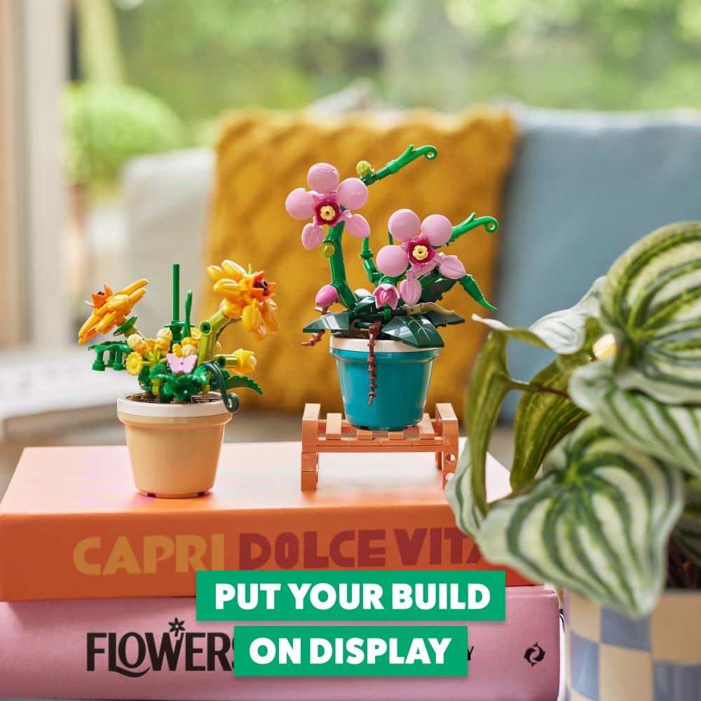 MAX Premium Garden Pot Plants Building Bricks Collection (up to 233 Pieces, 6 to Collect). (Cosmos Sulphureus, 1 Capsule)