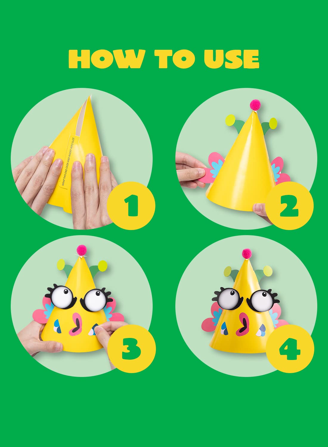 JOYIN 12 Sets Party Hats for Kids Birthday Party Games Craft Activities, Cute Animal Theme Birthday Hats Activity Kits with Stickers for Kids Holiday