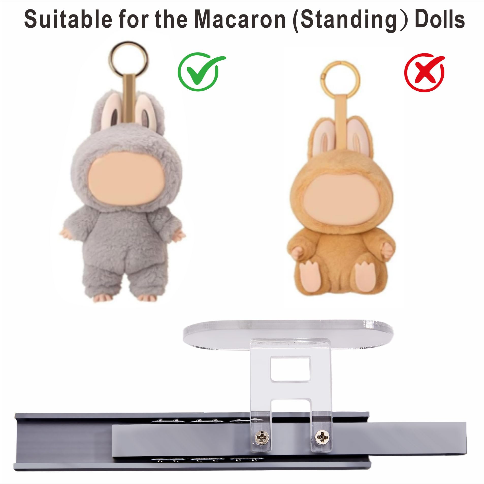 Dincken Sliding Base for 17cm/6.69in Dolls (No Doll), Accessories for 6.69in Dolls, Slideway for Small Dolls and Dashboard Ornaments (for Screen Rear