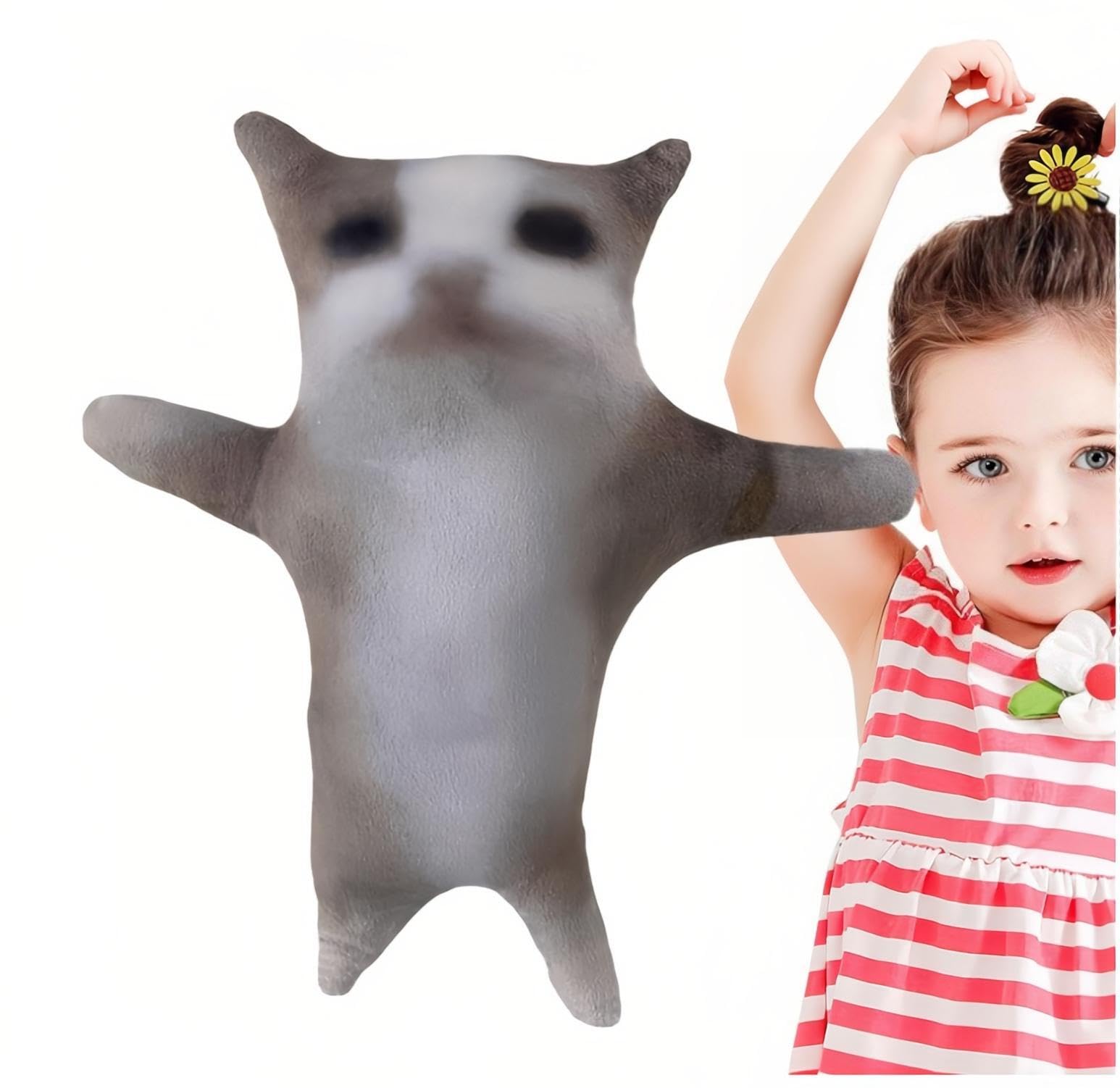 HWHXCZYH Cat Plush-Toy - 30 Cm, Grey,Cute- Stuffed Animal - Adorable Anime Design - Soft and Cuddly Perfect Christmas, Halloween, or New Year's Gift