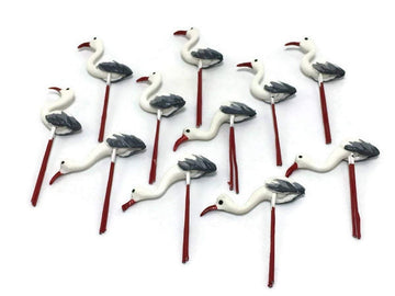 Mr_air_thai_Miniature 12pcs Miniature Bird Figurines - Handmade Tiny Animal Set for Fairy Garden, Dollhouse Accessories, Mini Clay Bird Decor for DIY