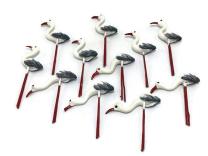 Mr_air_thai_Miniature 12pcs Miniature Bird Figurines - Handmade Tiny Animal Set for Fairy Garden, Dollhouse Accessories, Mini Clay Bird Decor for DIY