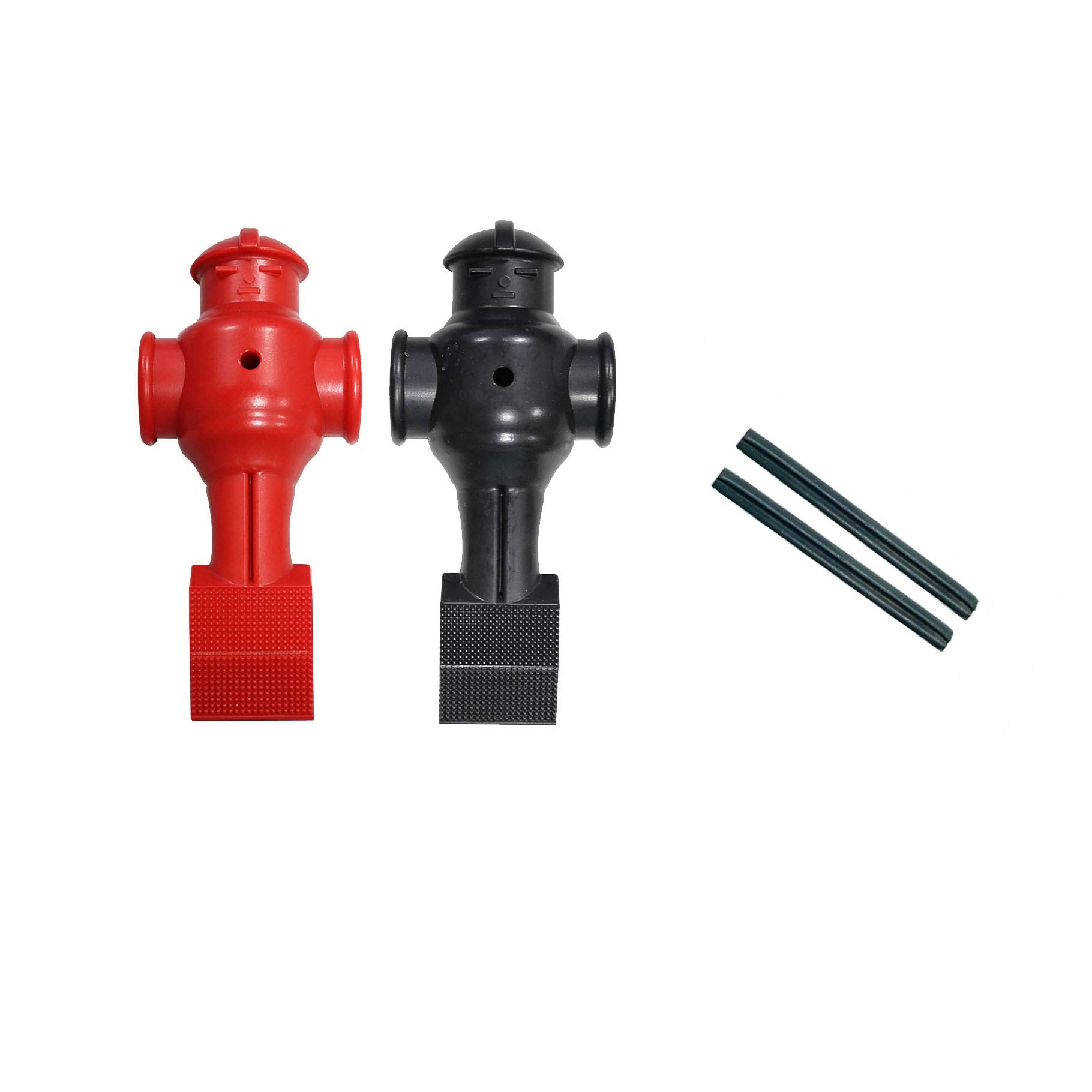 Shelti 1 Red & 1 Black Foosball Men with Roll Pins
