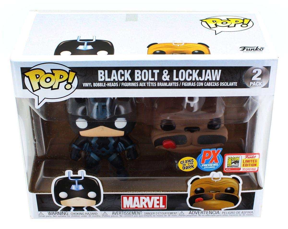 Funko San Diego Comic-Con 2018 Pop! Marvel Teleporting Lockjaw & Black Bolt Vinyl Figure Two Pack