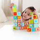 Hape Wooden 26 Pcs Alphabet and Numbers Stacking Blocks with Pictures| Educational Preschool Learning Toys for Toddlers