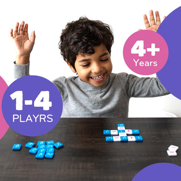Mobi Kids Educational Math Game - Addition, Subtraction, Multiplication & Division in a Crossword Grid & Numerical Function Tiles, Learning Math Games