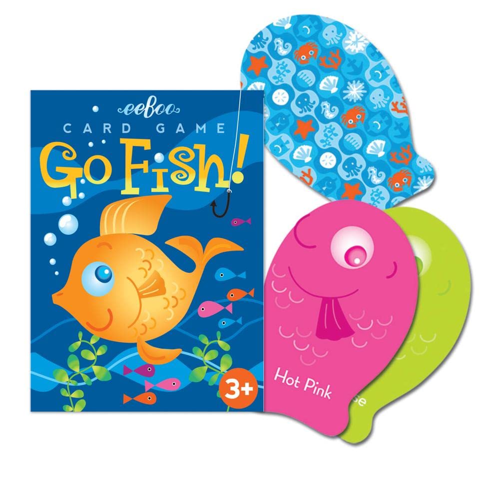 eeBoo Color Go Fish Playing Card Game, 50 Cards, Ages 3+ for 1-4 Players