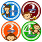 Baby Monthly Stickers | BOY Jungle Monkey Baby Milestone Sticker | Infant Newborn Boy Photo Prop | Month Bodysuit Stickers for Babies | Cute Safari