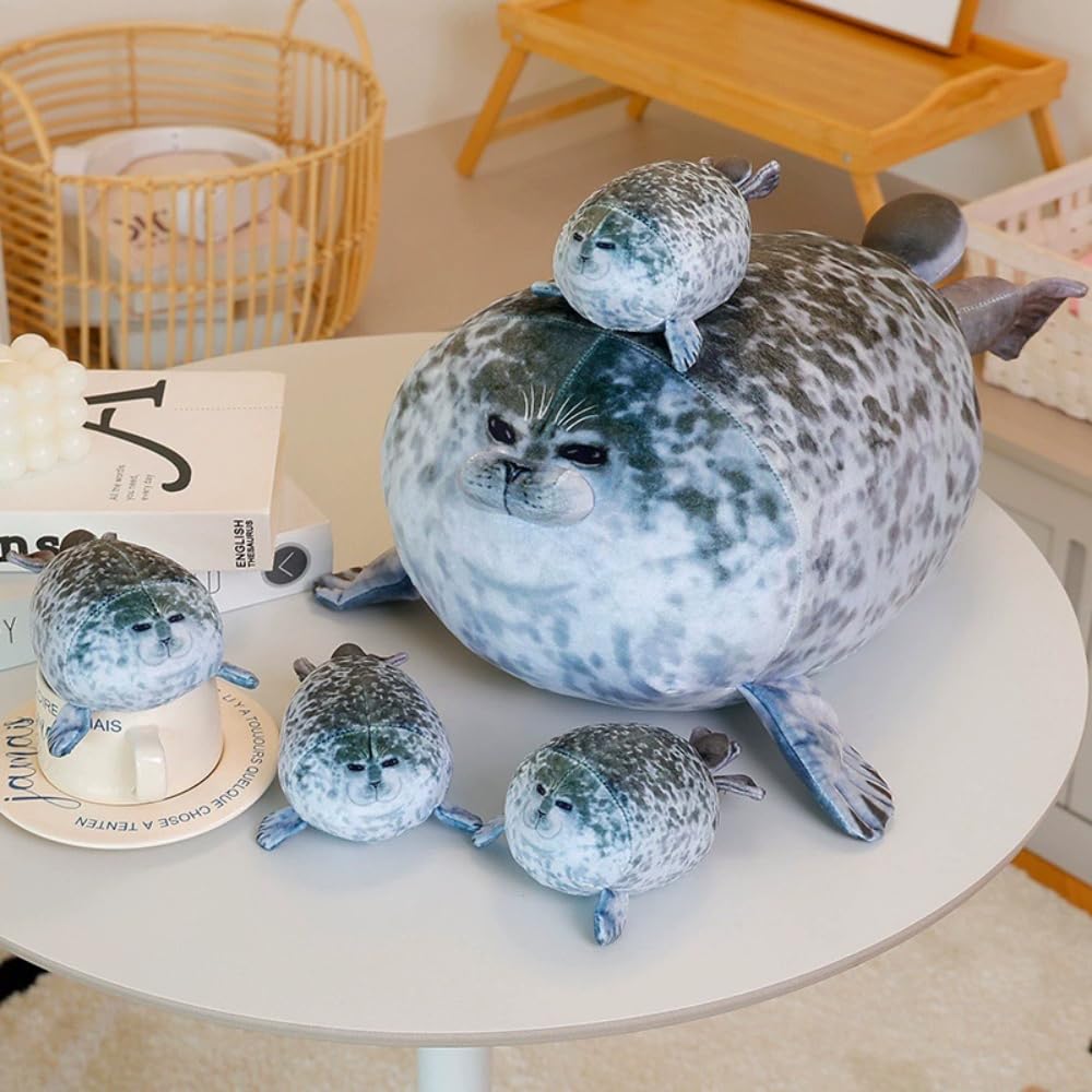 TONGMAN Chubby Blob Seal Pillow Seal Plush Toy -Soft Stuffed Animal Toy Cute Room Decor Ocean Animals Pillow for Bed Sofa, Kids Gifts