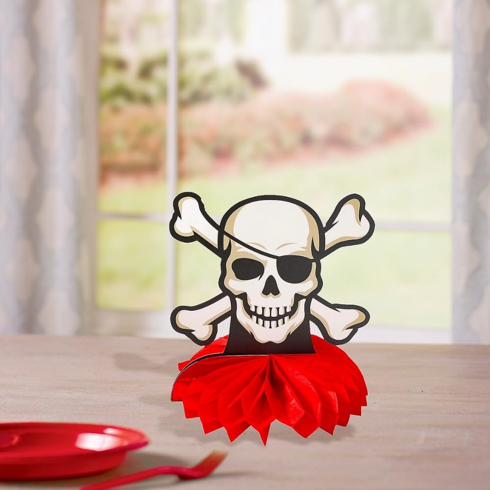 Fun Express Pirate Themed Centerpiece - Eye-catching Party Decoration for Pirate Birthday Parties Baby Showers Nautical Events & More - Fun Design