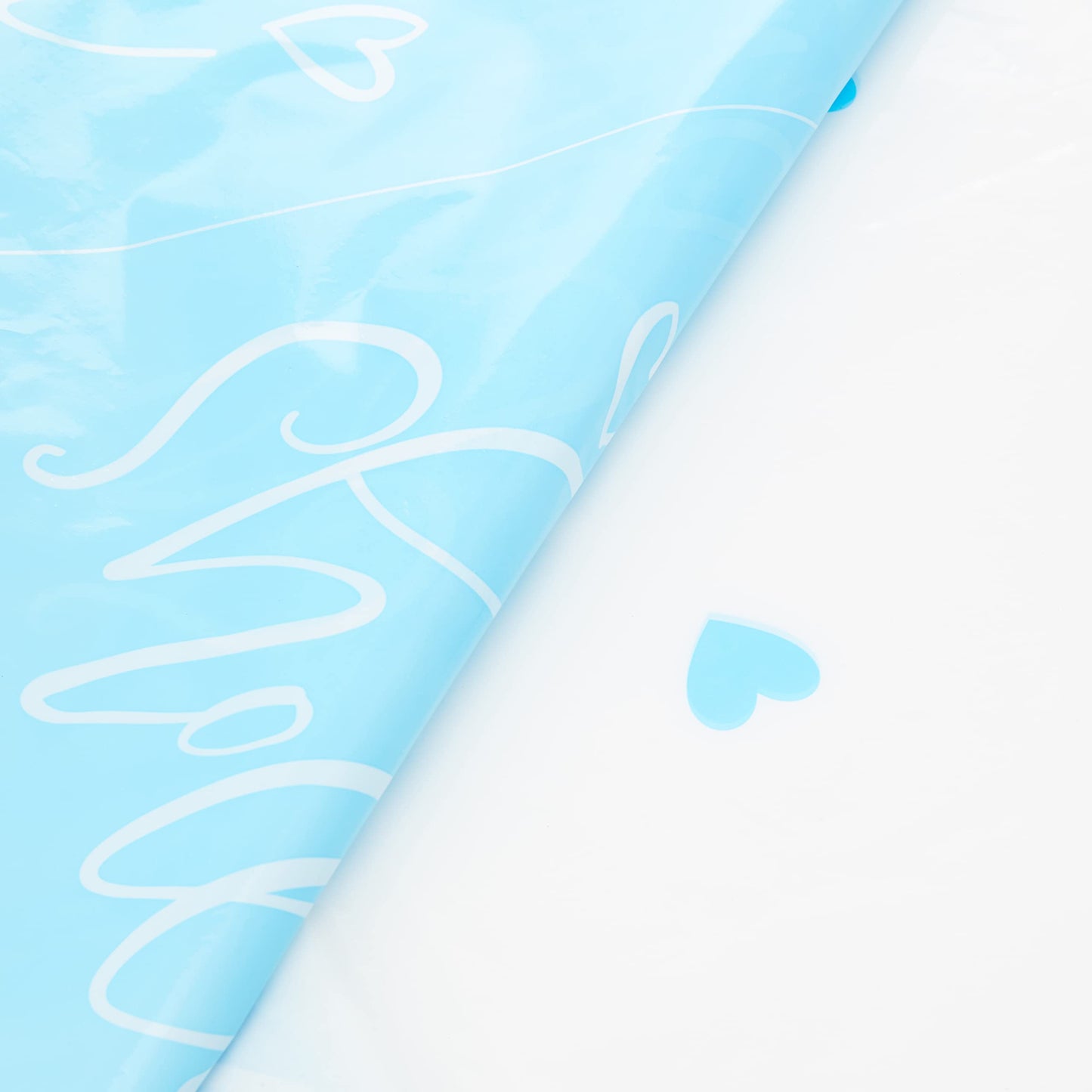 Blue Hearts "Baby Shower" Rectangular Plastic Table Cover 54" x 84" (1 Pc) - Charming & Elegant Party Decor for Your Celebration