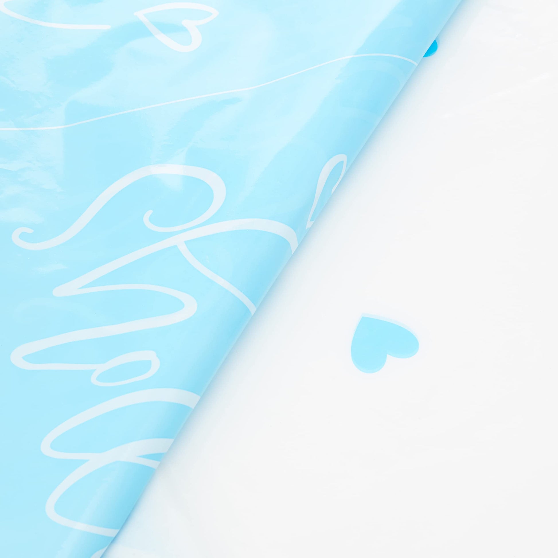 Blue Hearts "Baby Shower" Rectangular Plastic Table Cover 54" x 84" (1 Pc) - Charming & Elegant Party Decor for Your Celebration