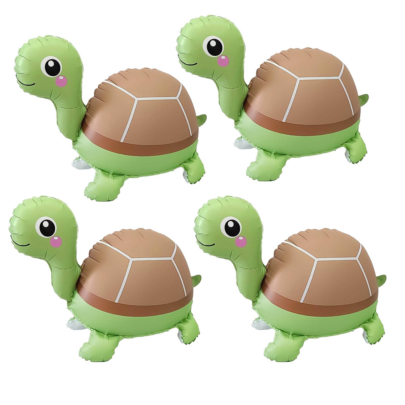 4 Pcs Inflatable Self Standing Turtle Balloons/4D Walking Animal Turtle Foil Balloon/Under The Sea Party, Mermaid Ocean Theme Birthday, Pool Beach