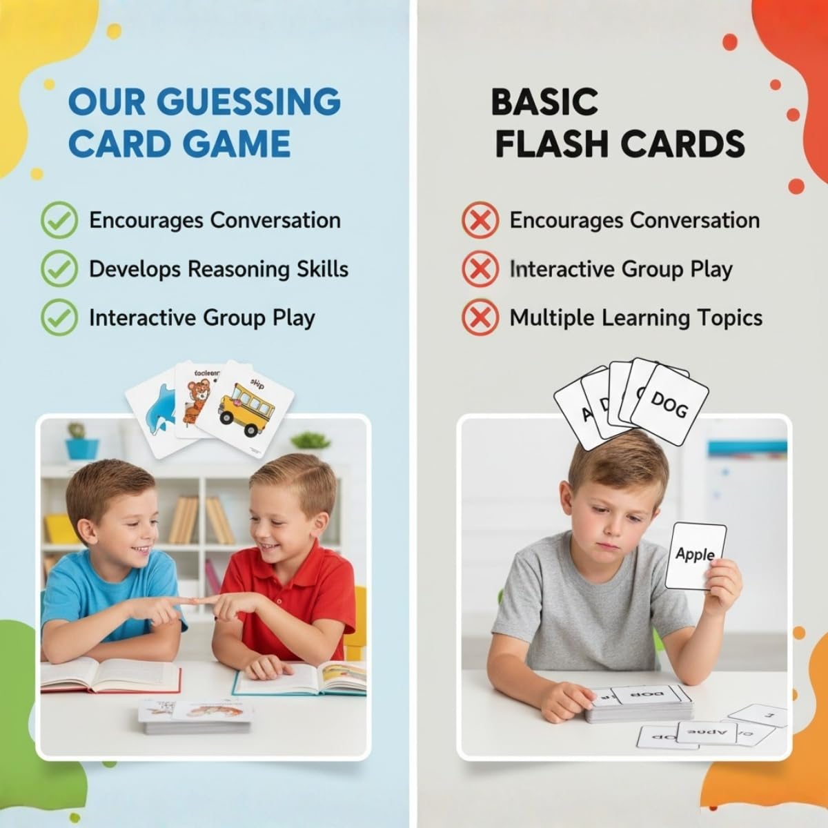 Fun Express What Am I Guessing Card Game - Set Educational Learning Activity for Kids Perfect for Enhancing Critical Thinking and Problem-Solving