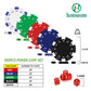 Homwom Poker Chip Travel Set, 100PCS 5 Color Professional Poker Chips in Cardboard Gift Box, 11.5 Gram Clay Composite Casino Poker Chips for Casino