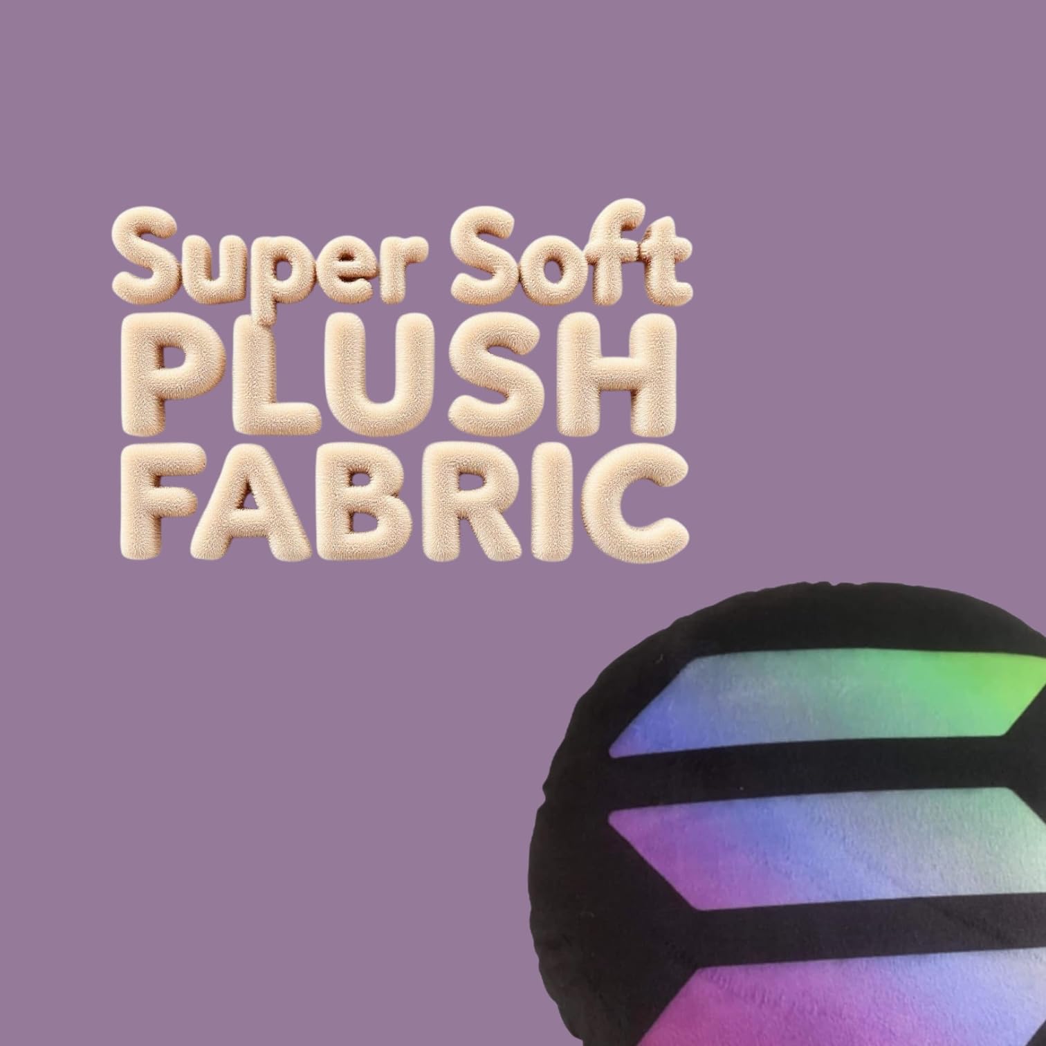 Solana Pillow - Round Stuffed Plush Crypto Pillow by BlockCraft.Shop SOL Plush Pillow