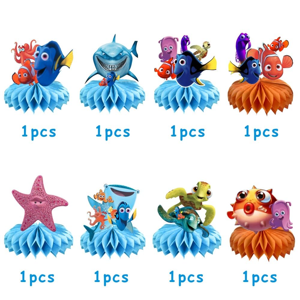 8Pcs Finding Nemo Table Centerpieces Birthday Party Supplies Double Side Table Decorations for Kids Party Decorations
