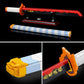 HIGH GODO Demon Anime Sword Building Set, 27in Rengoku Kyoujurou Sword Building Block with Scabbard and Stand, Cosplay Anime Sword Set for Adults