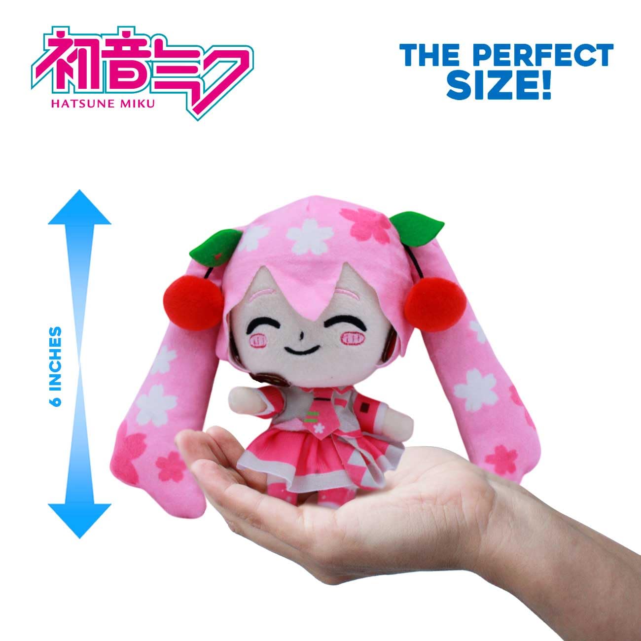 Hatsune Miku Sakura Miku 6” Plush Toy - Pink Cherry Blossom Hatsune Miku Doll - Kawaii Anime Collectible for Vocaloid Fans & Gift for Kids or Teens
