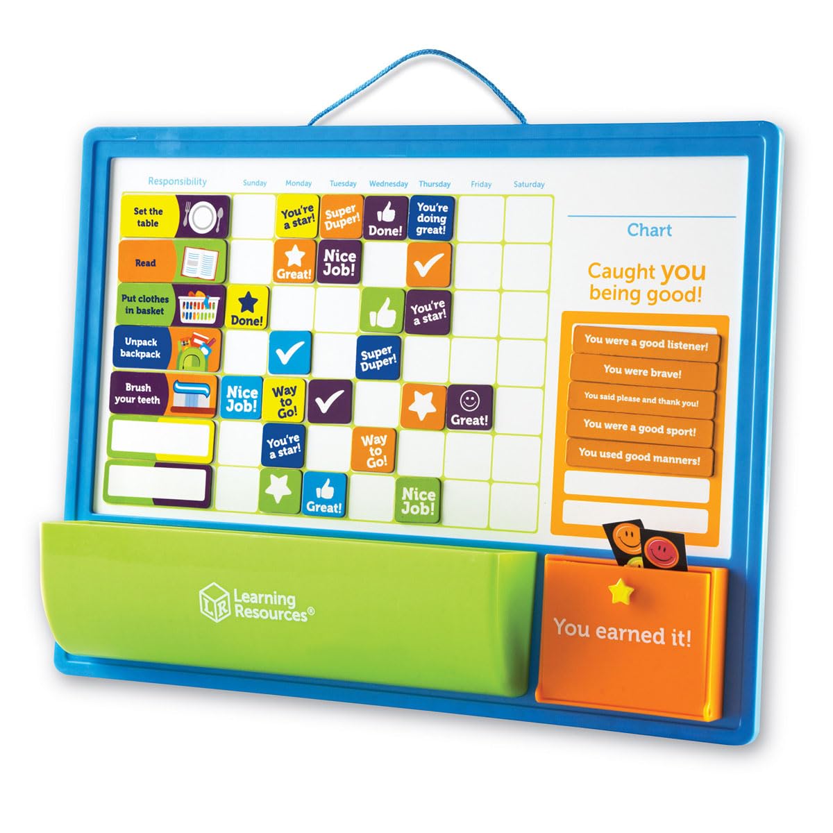 Learning Resources Good Job Reward Chart - 91 Piece Set, Custom Magnetic Chore and Responsibility for Kids, Goal Setting for Toddlers