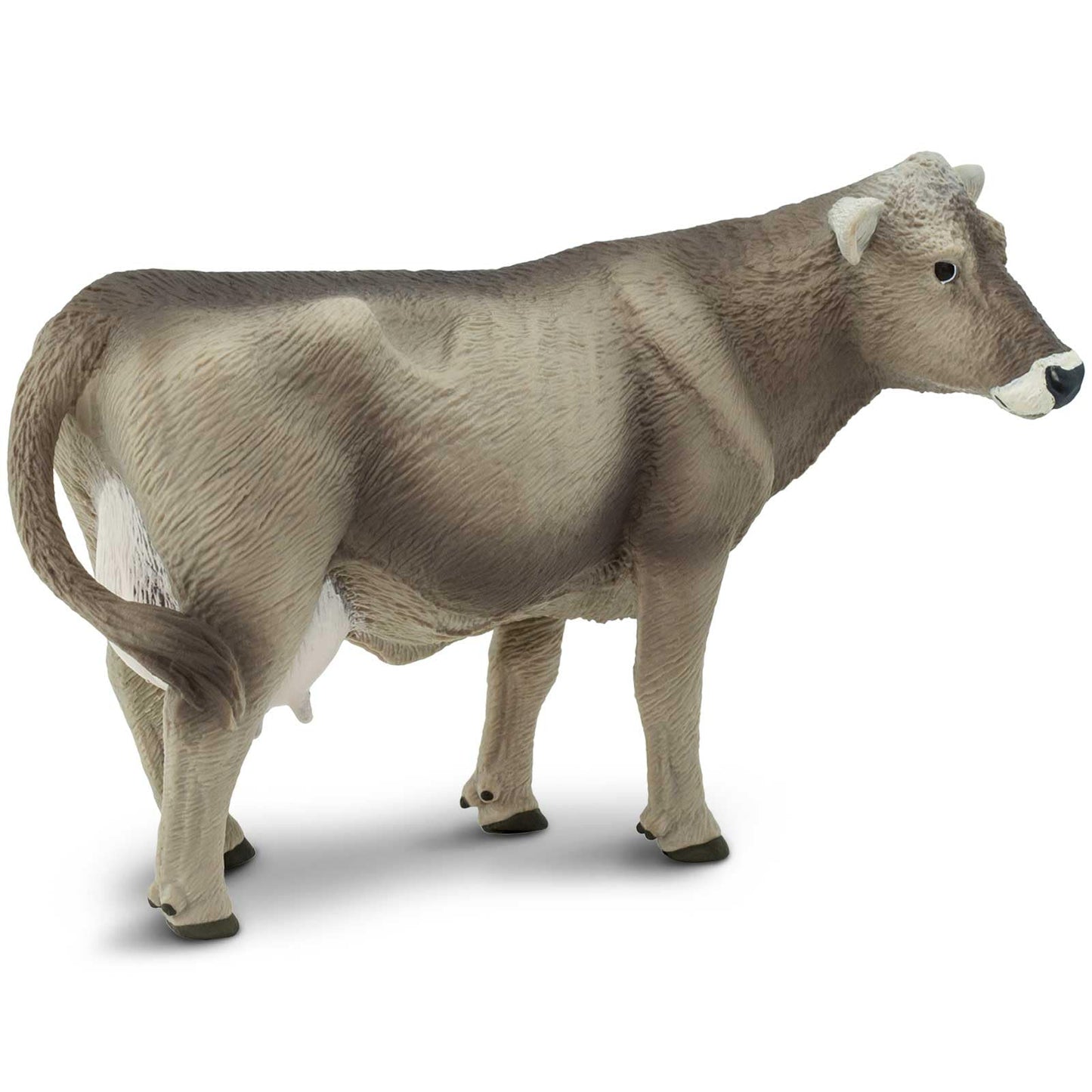 Safari Ltd. Brown Swiss Cow Figurine - Detailed 5.25" Plastic Model Figure - Fun Educational Play Toy for Boys, Girls & Kids Ages 3+