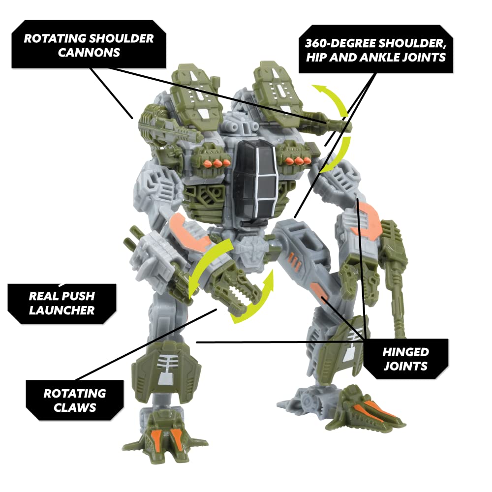 Snap Ships Forge Maul FT-12 Assault Mech - Build to Battle - No Batteries Required - Build 3 Different Designs -8+