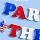 xo, Fetti Party in The USA Fourth of July Foil Banner - Red, White + Blue Foil 5 Ft. | USA Party Favors, American Flag Party Supplies, 4th of July
