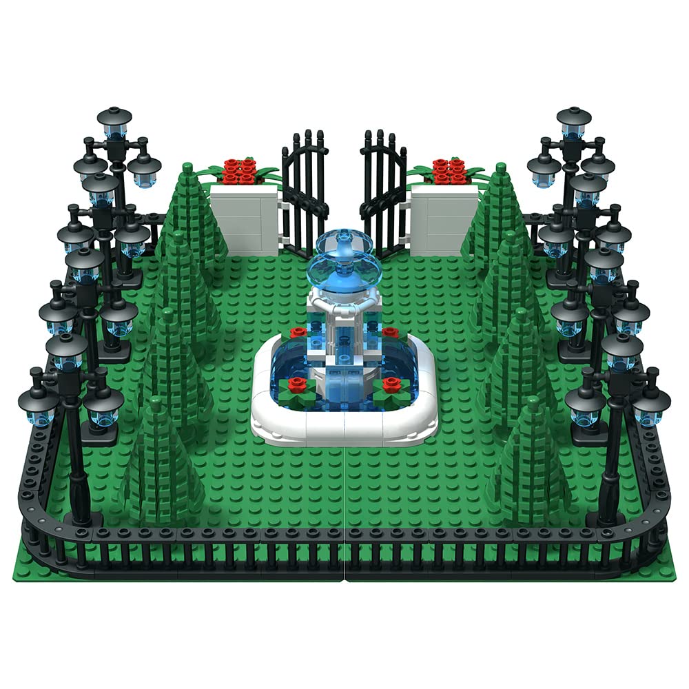Nicolababe Building Block Education Toy - Street Lamp Street Light & Tree Fences Sets & Entrance Door and Park Fountain - Building Bricks Accessories