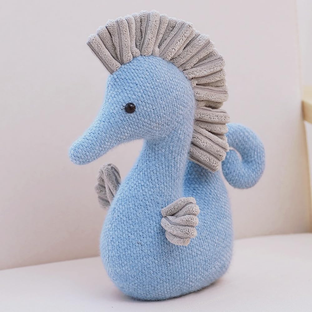 Xshelley Seahorse Stuffed Animal PlushToys Seahorse Dolls Furniture Decorations,Realistic Seahorse Plush Pillow Kids Birthday Present (11.8 inch)