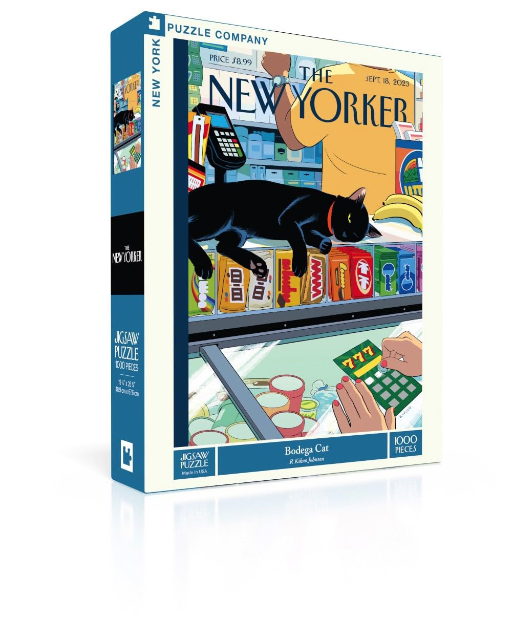 New York Puzzle Company - New Yorker Bodega Cat - 1000 Cat Piece Jigsaw Puzzle by R. Kikuo Johnson
