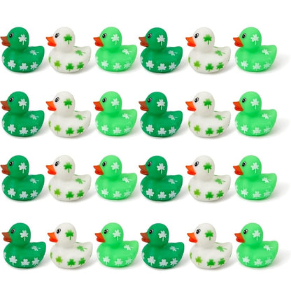 Fun Express St Patrick's Day Mini Shamrock Rubber Duckies, Ducks, 24 Pieces, Green, Irish Holiday Toys VBS 2026