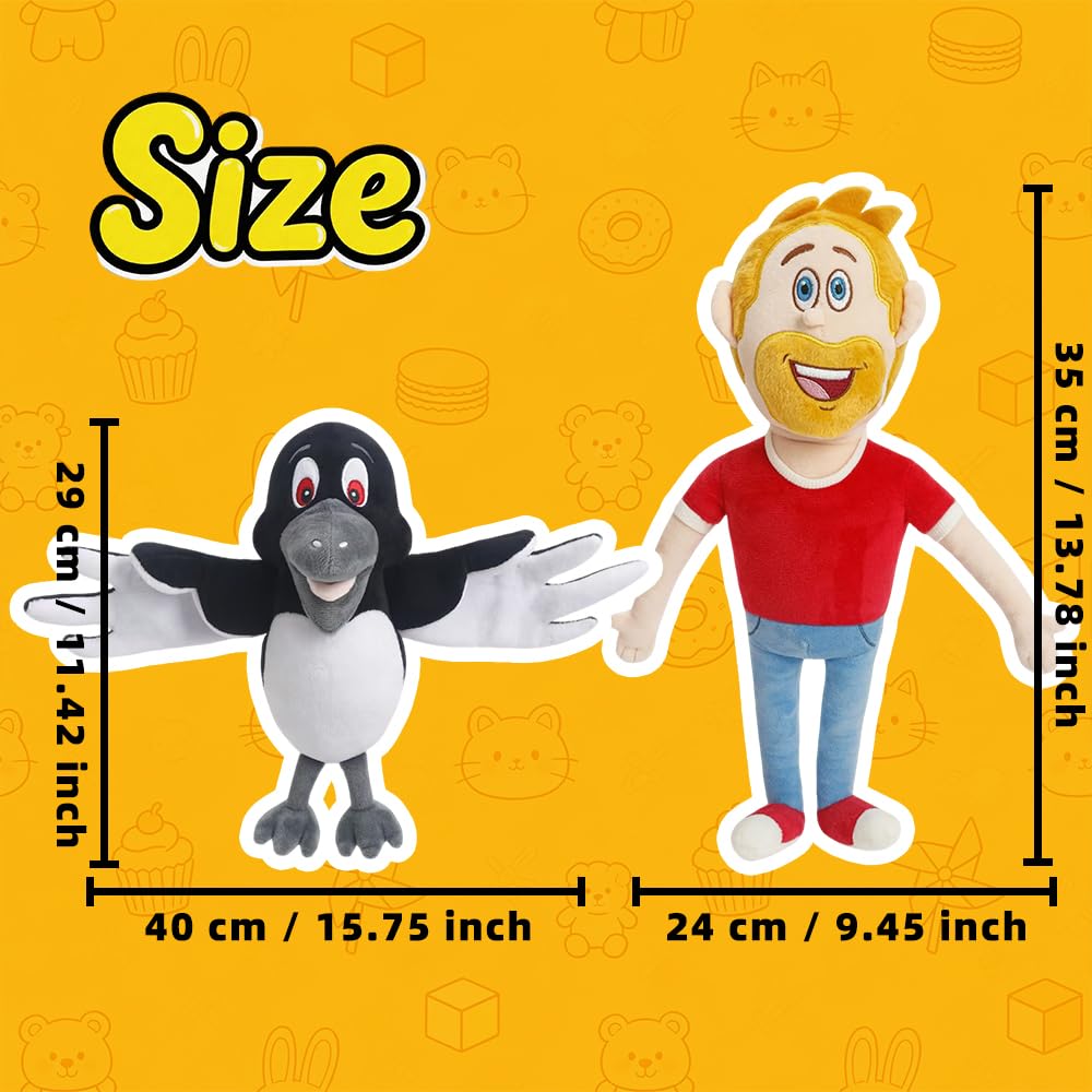 Steve and Maggie Plush Toys, for Children 1 Year and Up, Soft Bird and Character Plush Toy, Interactive Learning Toy for Dress-Up, Nursery Rhymes,