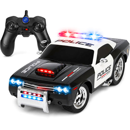 Kidirace Rechargeable Remote Control Police Car, Lights & Siren, Kids 3-12