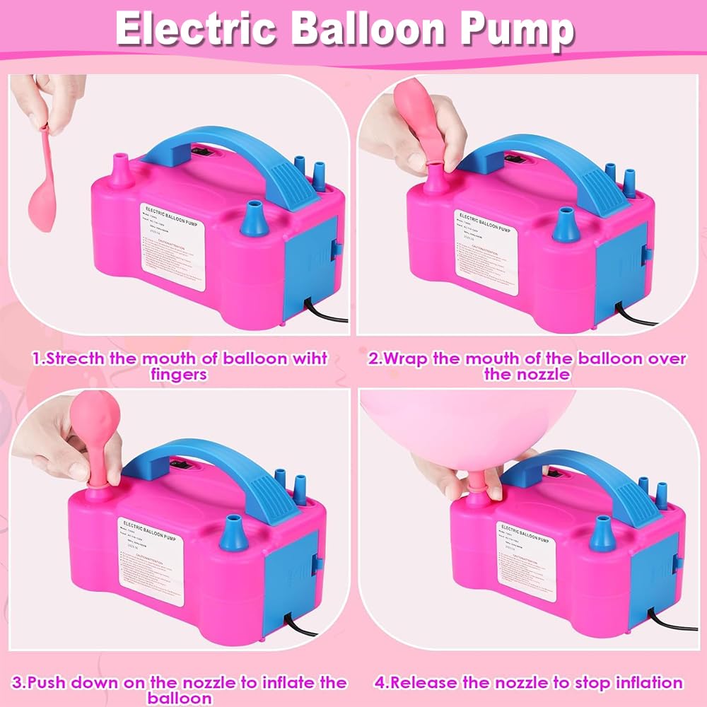 Balloon Arch Kit and Balloon Pump, 9Ft Tall & 10Ft Wide Adjustable Balloon Arch Stand Kit with Electric Pump, Balloons and Accessories for Birthday