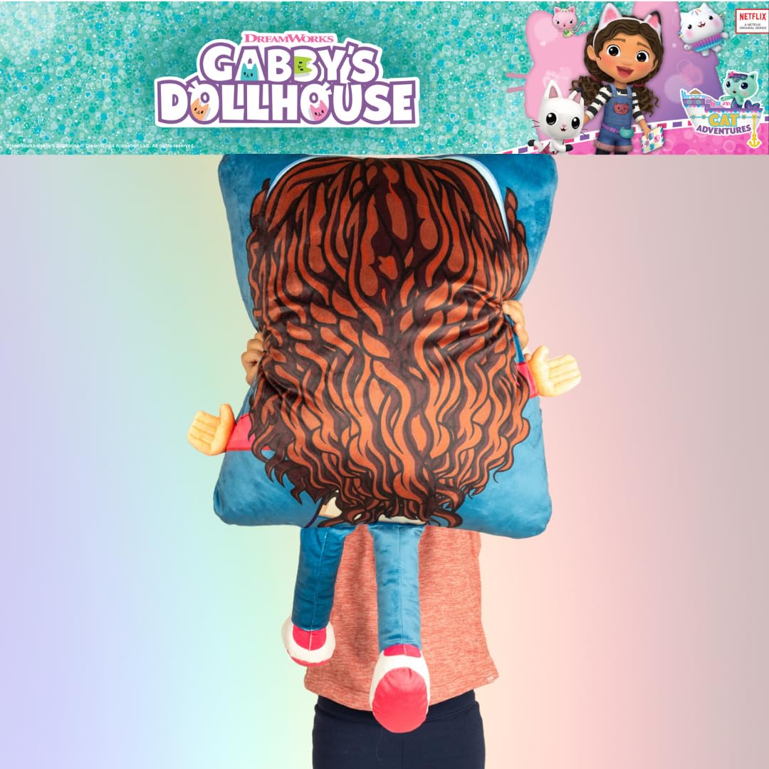 DreamWorks Gabby's Dollhouse Kids Super Plush Cozy 3D Pillow Buddy - 16 in X 20 in (100% Officially Licensed Product) by Franco