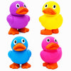 The Dreidel Company 4-Count Jumbo Rubber Duck Toy with Flippers, Giant Rubber Duckies for Kids, Bath, Pool Activity, Party Favors, 6.5" Tall (4