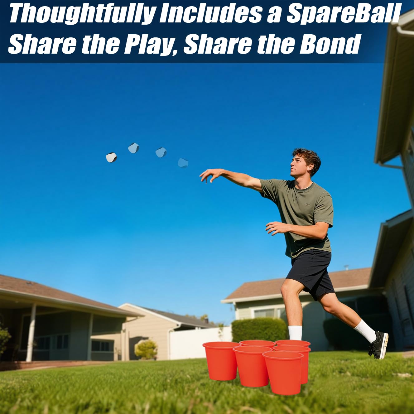 Viminston Bucket Toss Replacement Balls 3 Pack for Outdoor Yard Game (Toss Balls)
