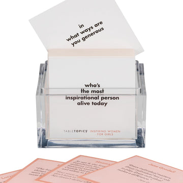 TableTopics Inspiring Women for Girls Question Card Game - 135 Conversation Starter Cards for Young Women to Use in School, with Family at Dinner